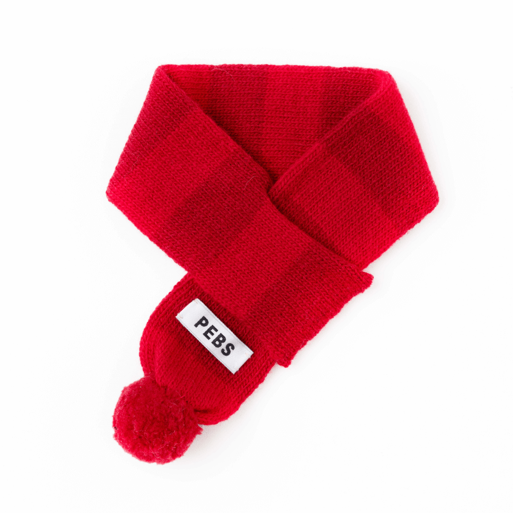 WOOL PUPPY POM-POM MUFFLER(RED)