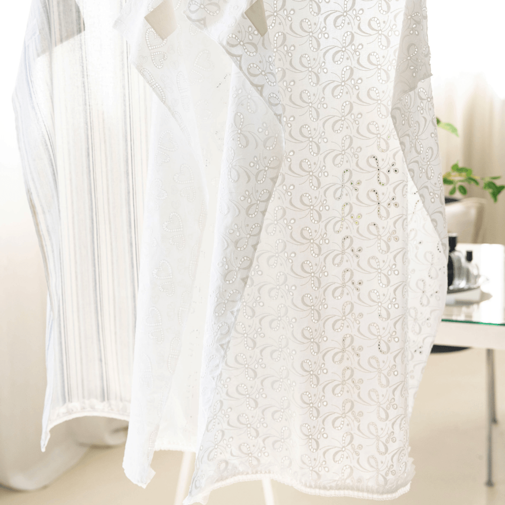 【予約】Lace Buggy Blanket (Heart / Ribbon / Blue Stripe)