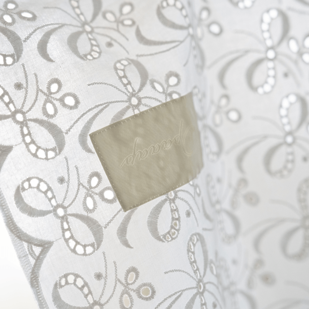 【予約】Lace Buggy Blanket (Heart / Ribbon / Blue Stripe)