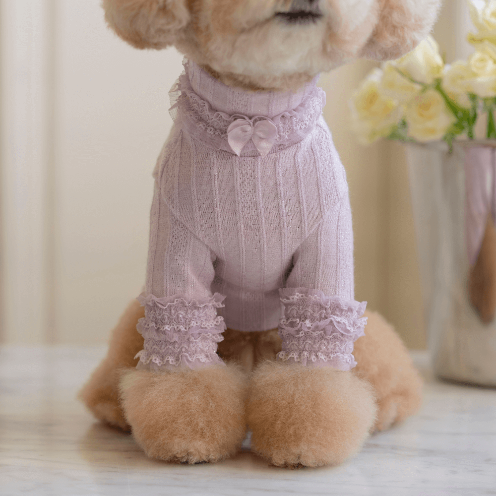 7th Limited Edition Lace Turtleneck(Berry)