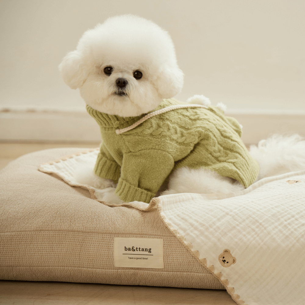 ポケットトイニットプルオーバー(オリーブ)