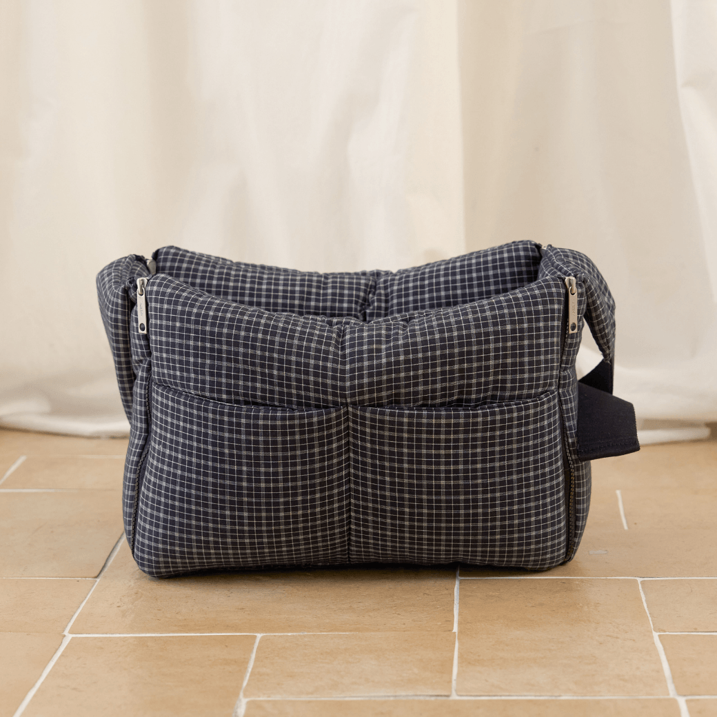 【予約】open bag - check black(APERTY)