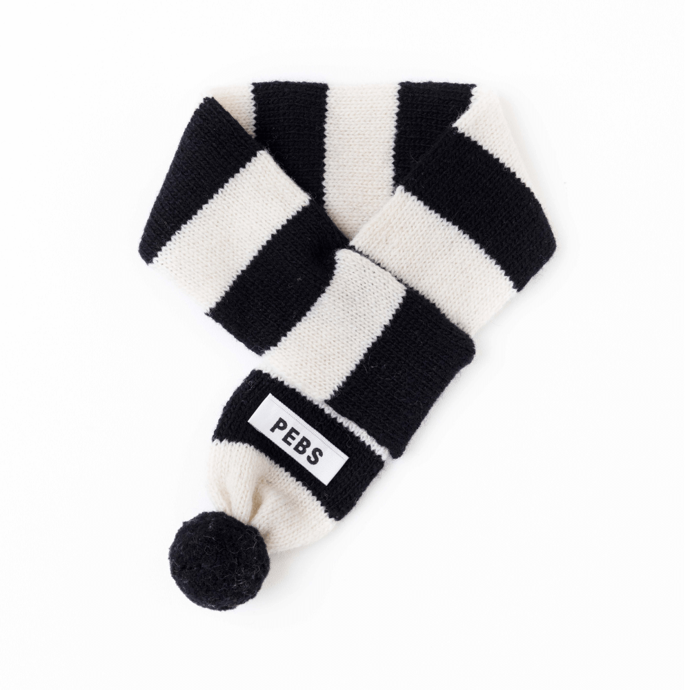 WOOL PUPPY POM-POM MUFFLER(BLACK&WHITE)