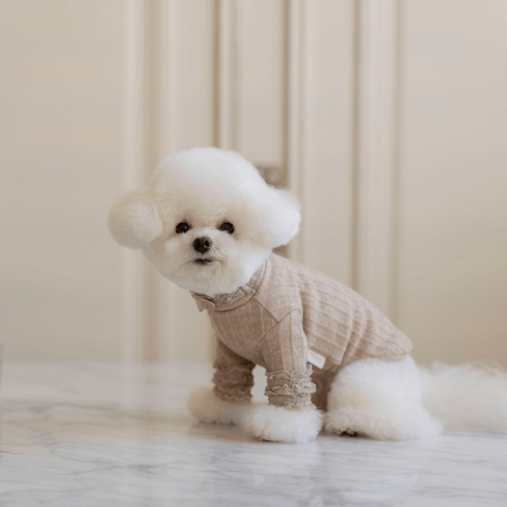 7th Limited Edition Lace Turtleneck(Latte)