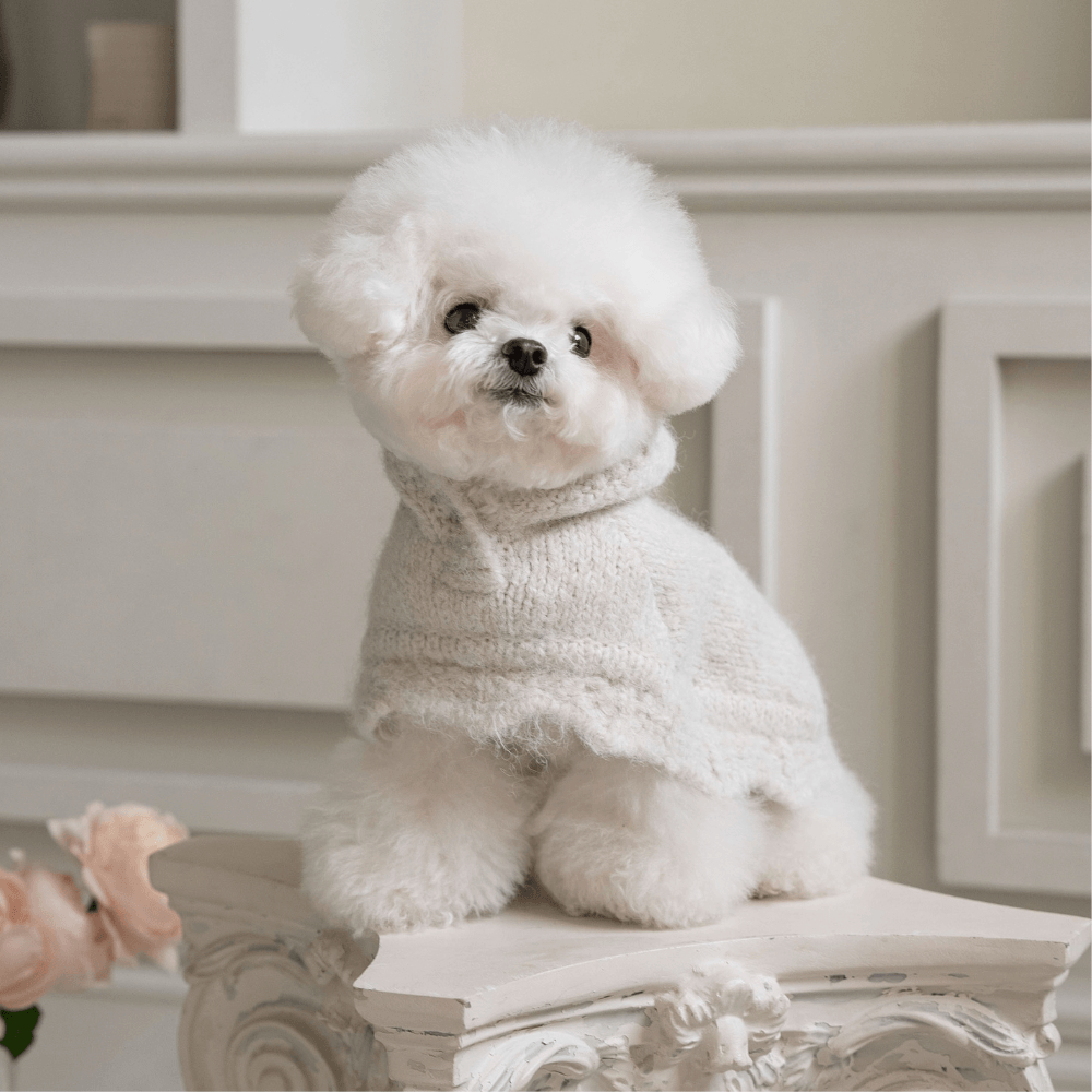 LOLO Poncho Knit(cloud white)