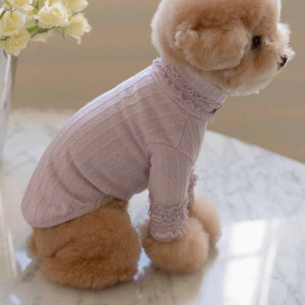 7th Limited Edition Lace Turtleneck(Berry)