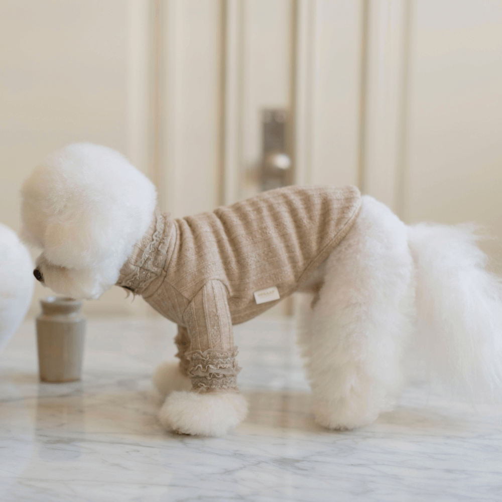 7th Limited Edition Lace Turtleneck(Latte)