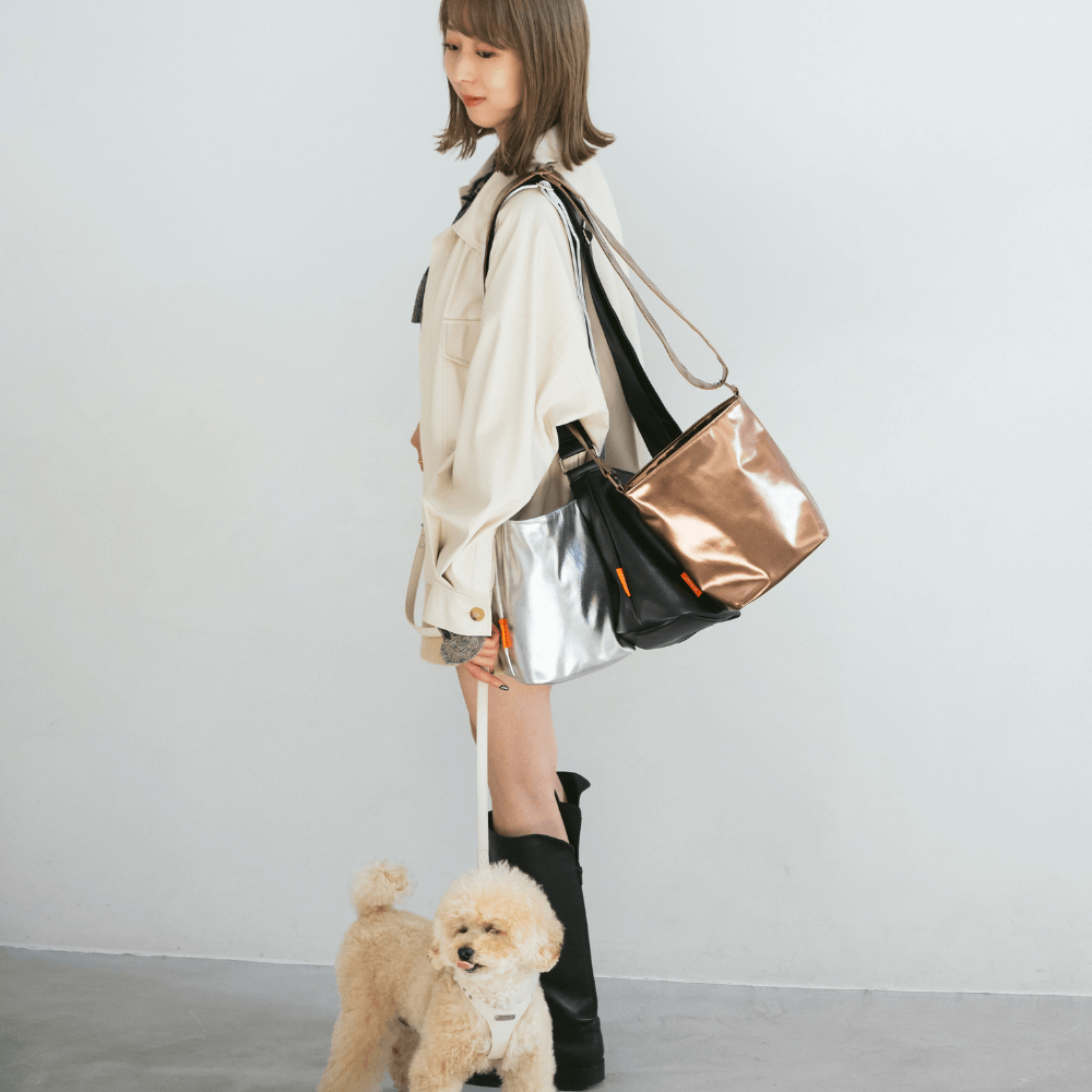 METALLIC LEATHER LIKE BAG(3color)