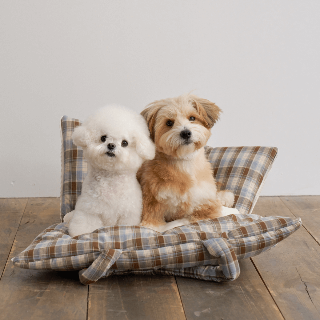 APERTY wide bag tartan blue