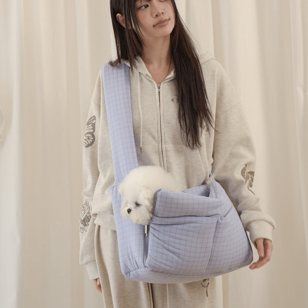 【予約】open bag - check blue(APERTY)