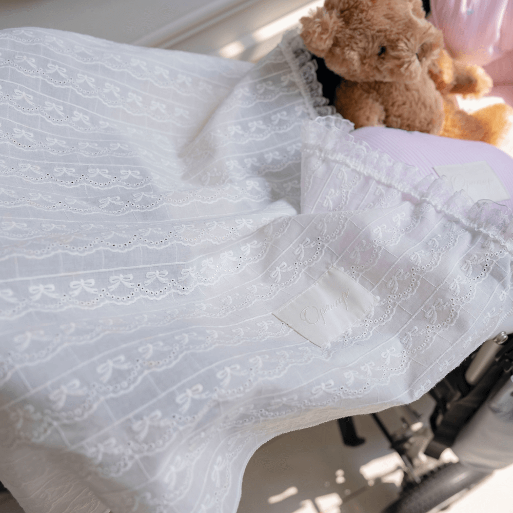 Lace Buggy Blanket (Ribbon / Cracker)