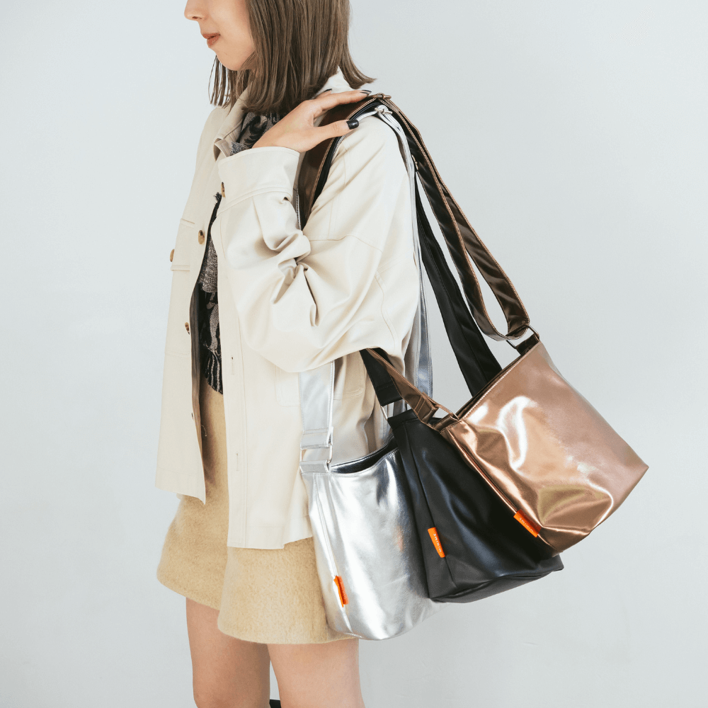 METALLIC LEATHER LIKE BAG(3color)
