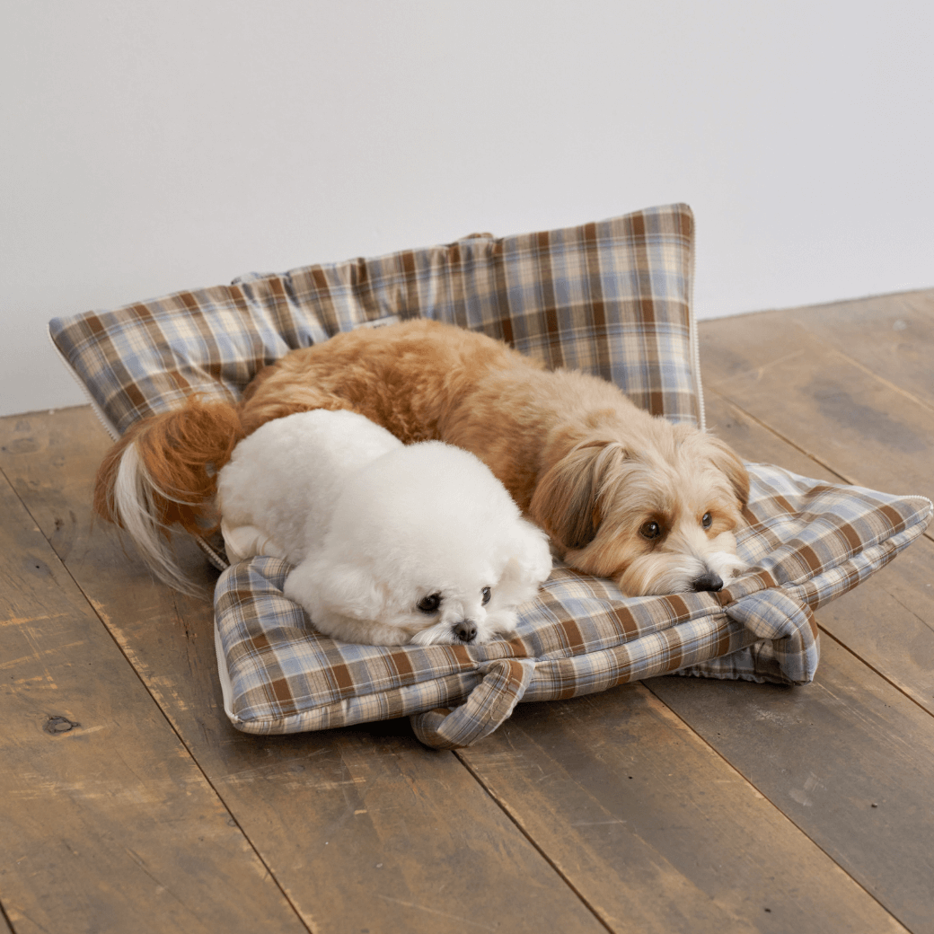 APERTY wide bag tartan blue