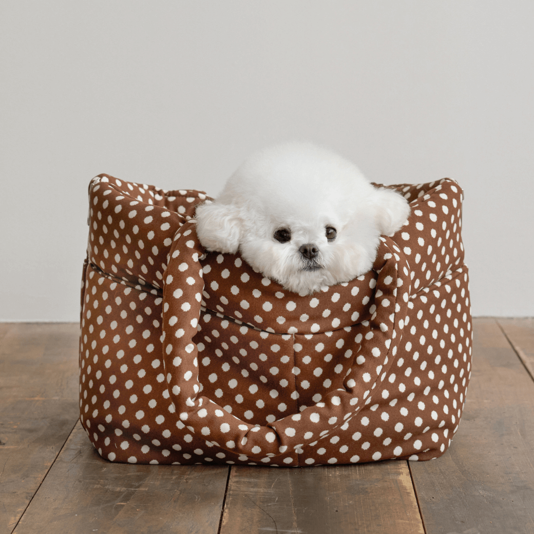 APERTY wide bag dot brown