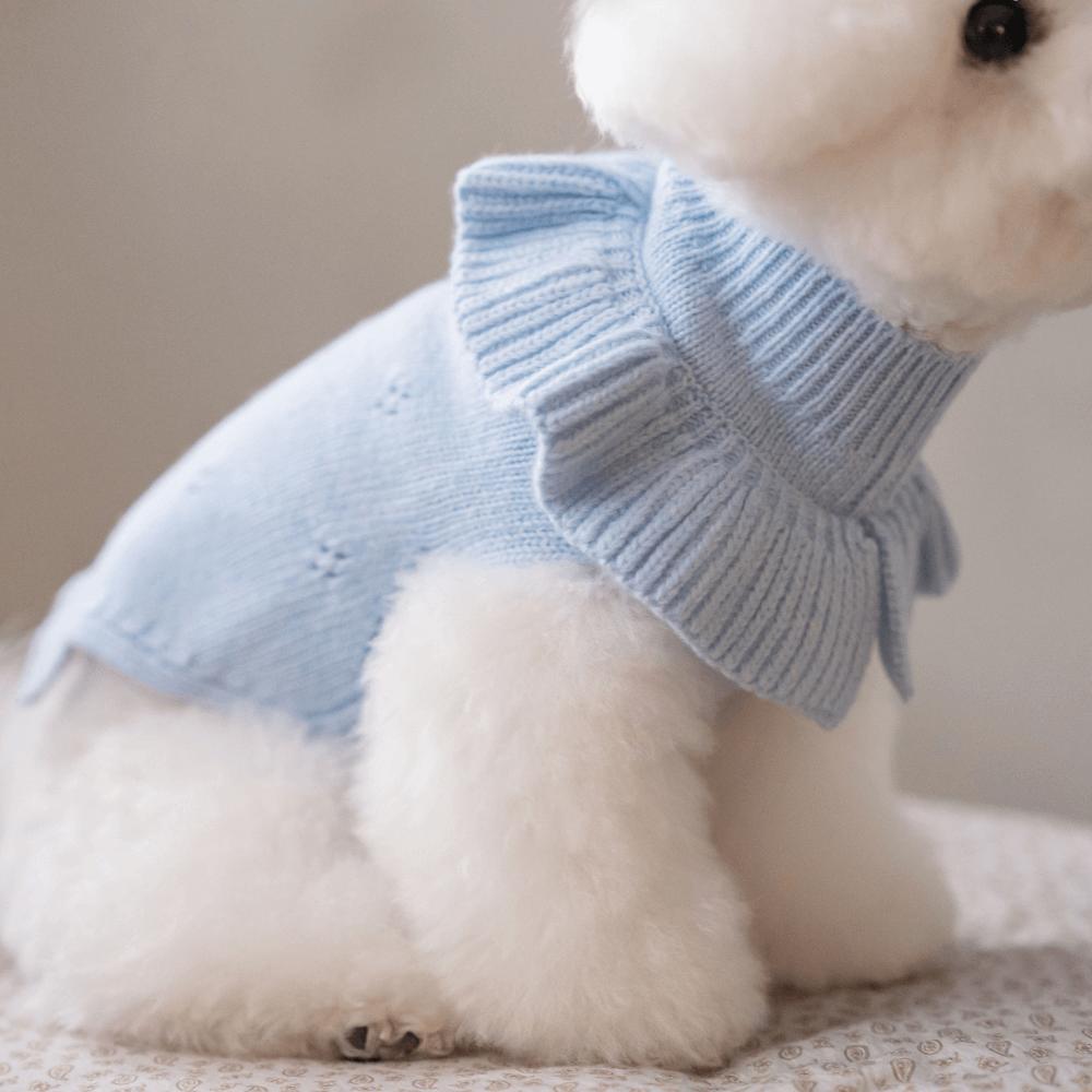 Frill Knit(Ciel Blue)