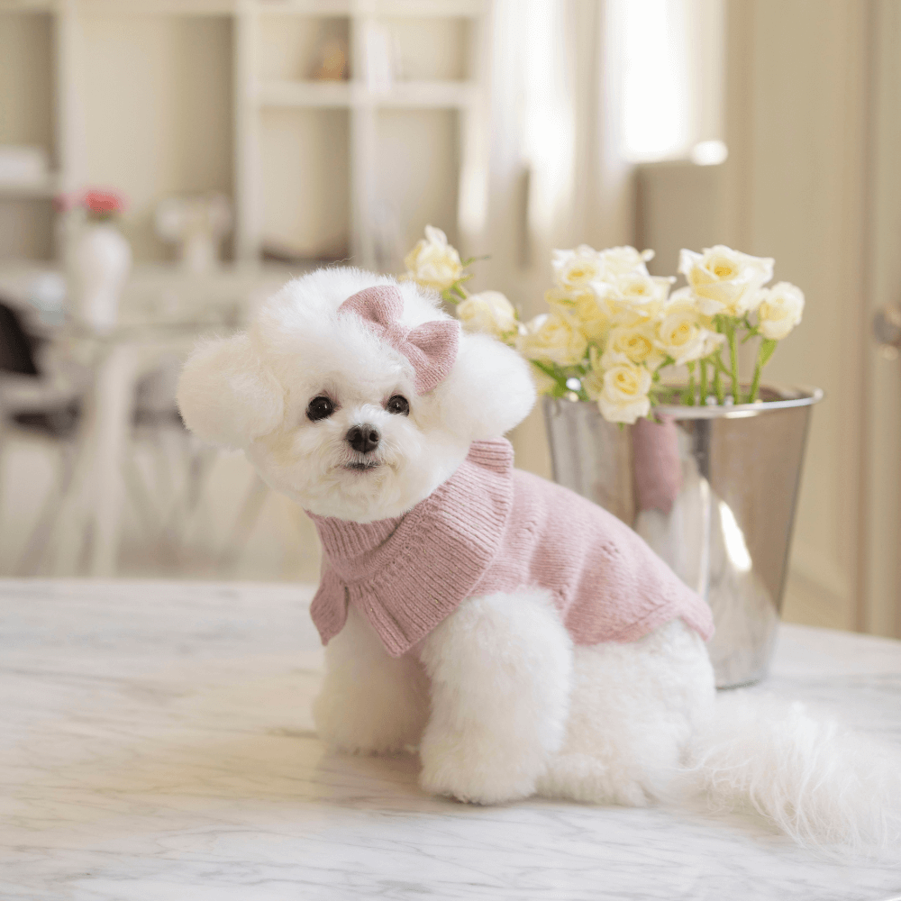Glitter Frill Knit(Dusty Pink)