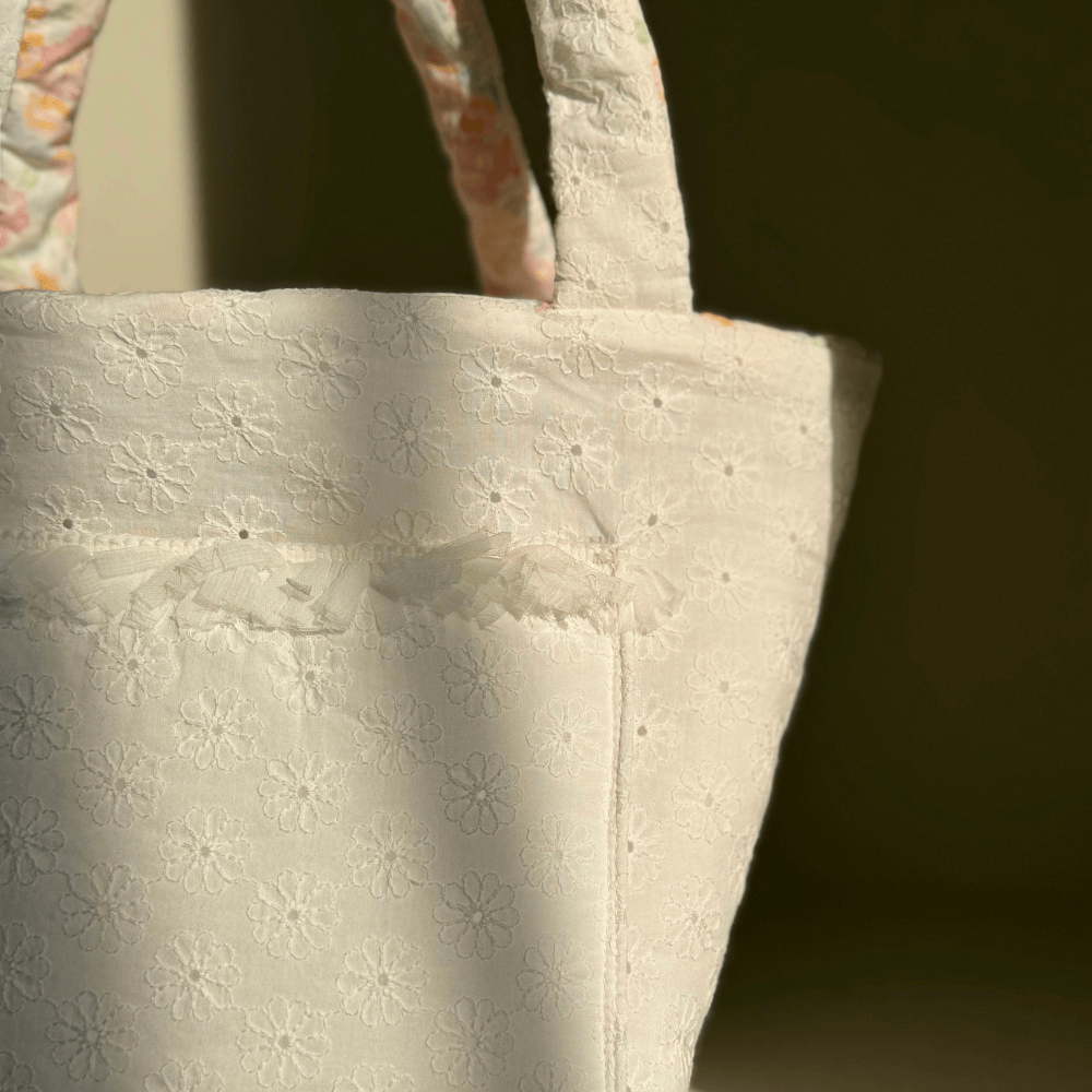 Fluffy Reversible Buggy Walk Bag (Candy Stripe / Poppy Flower)