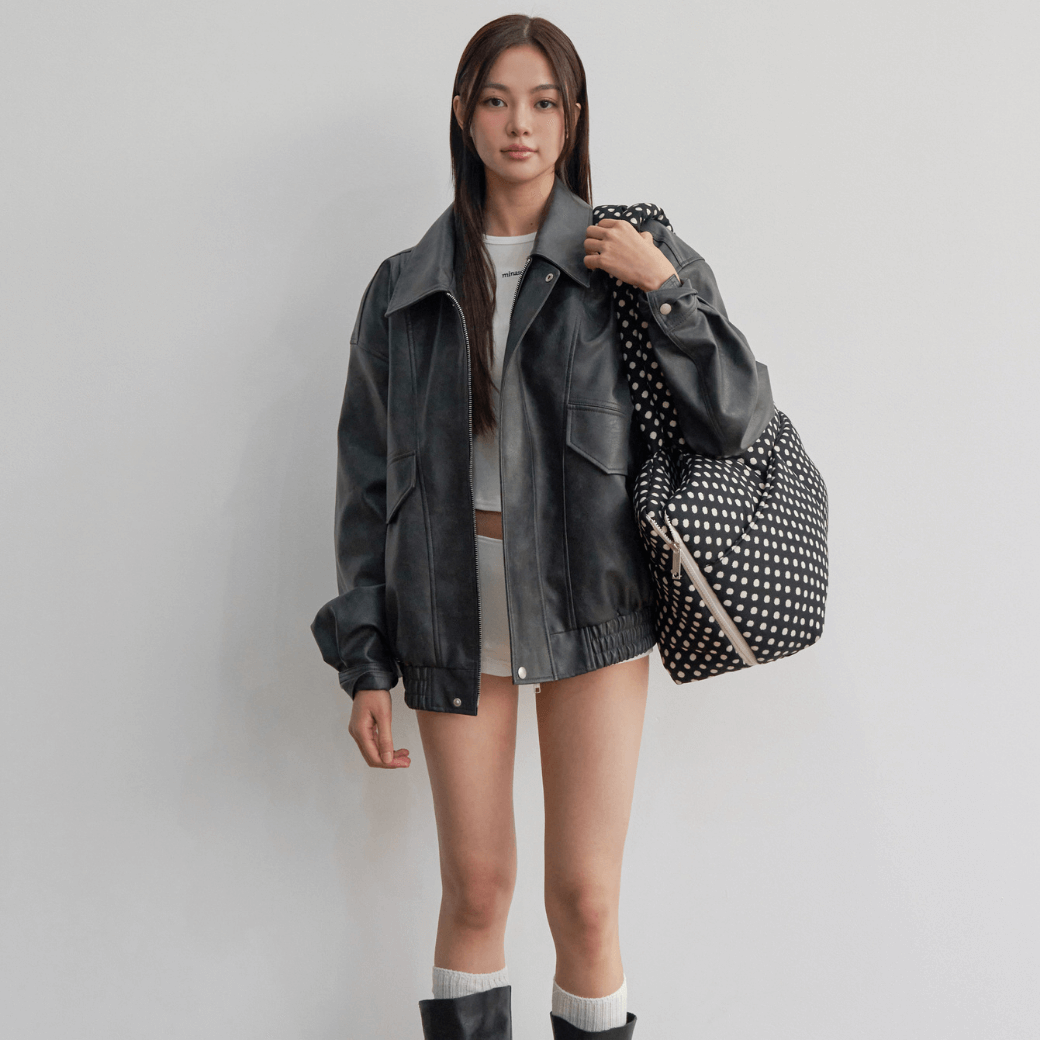 APERTY wide bag dot black