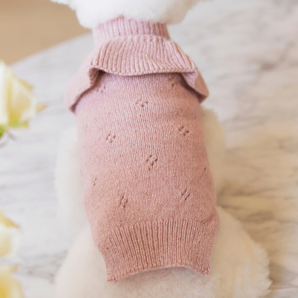 Glitter Frill Knit(Dusty Pink)