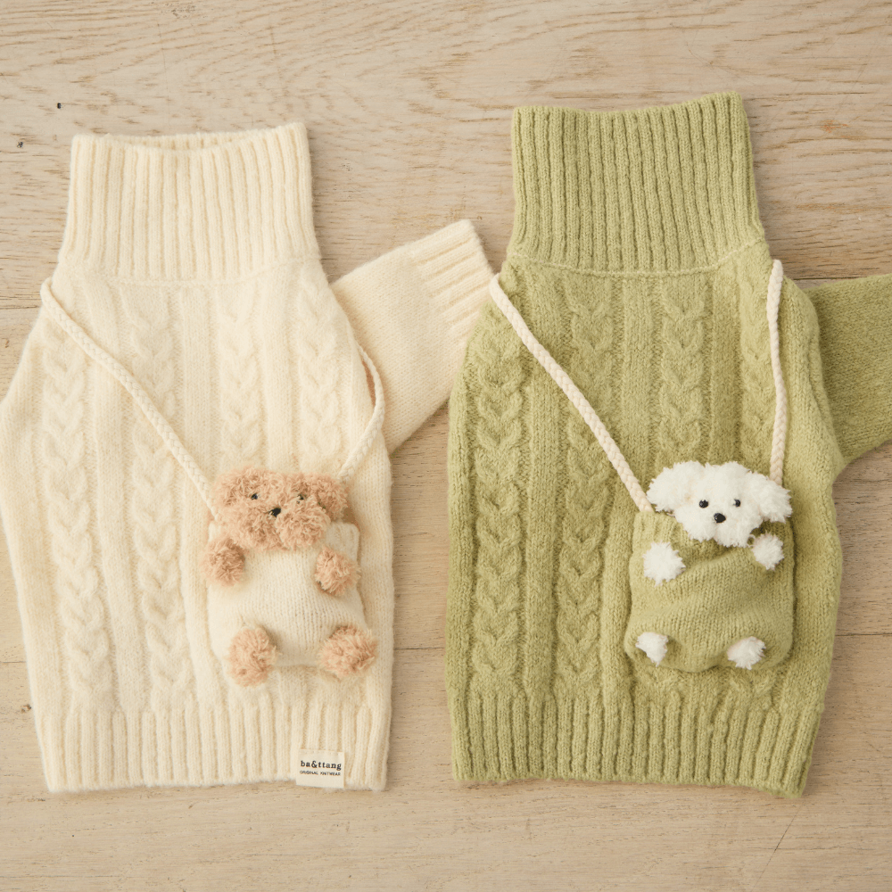 ポケットトイニットプルオーバー(オリーブ)