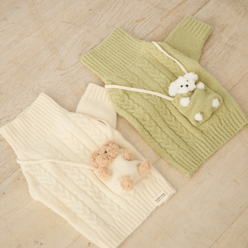 ポケットトイニットプルオーバー(オリーブ)