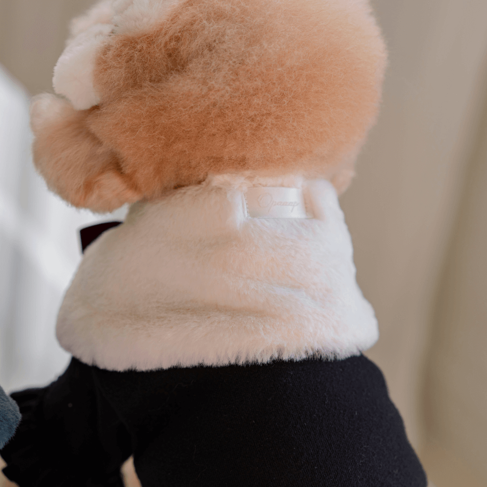 Merry Check Fur Cape(Red)