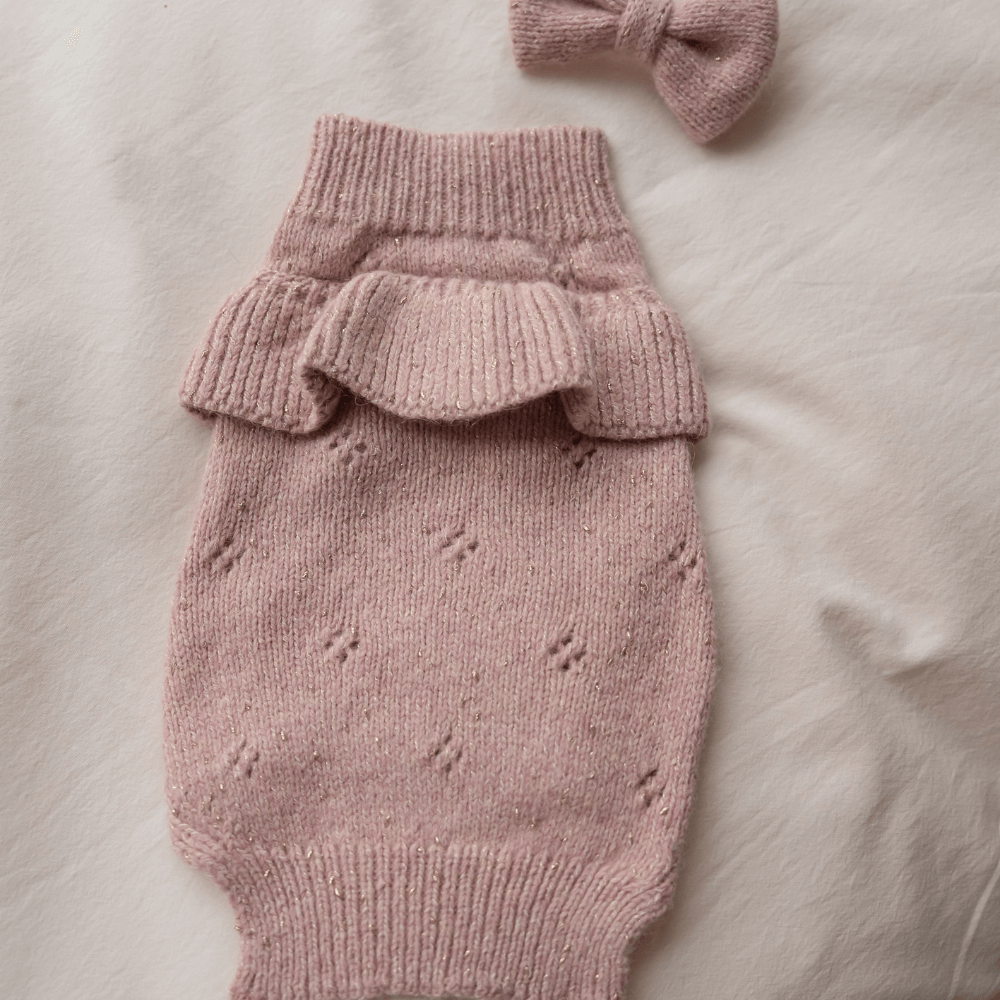 Glitter Frill Knit(Dusty Pink)