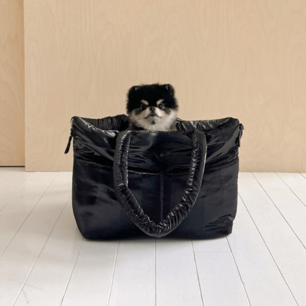 APERTY wide bag – grossy black|韓国発の犬用キャリーバッグ|MINIME APERTY wide bag – grossy black|韓国発の犬用キャリーバッグ|MINIME