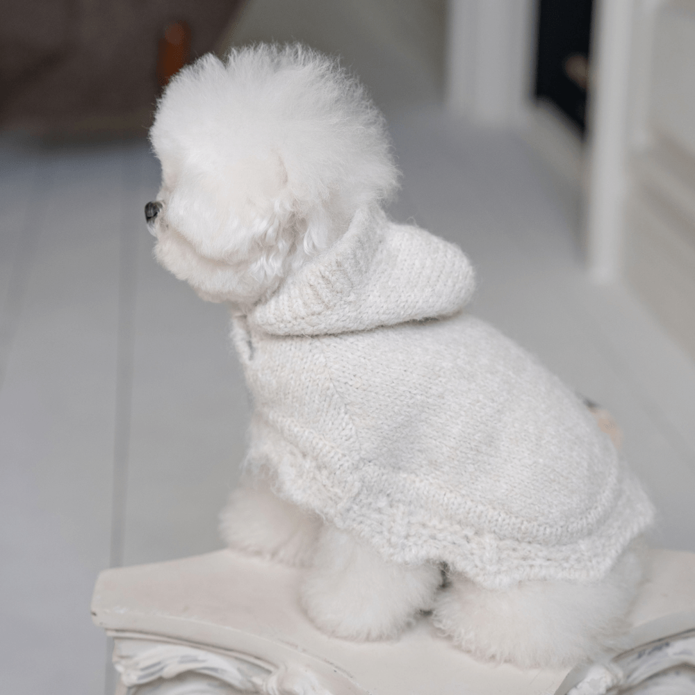 LOLO Poncho Knit(cloud white)