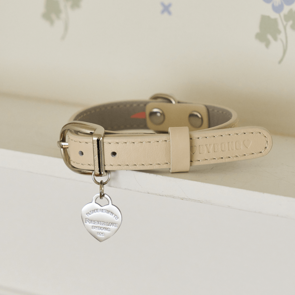 【予約】BLISS LEATHER COLLAR(Baby Cream)