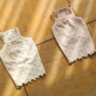 フラワースリーブレストップス(ピンク)