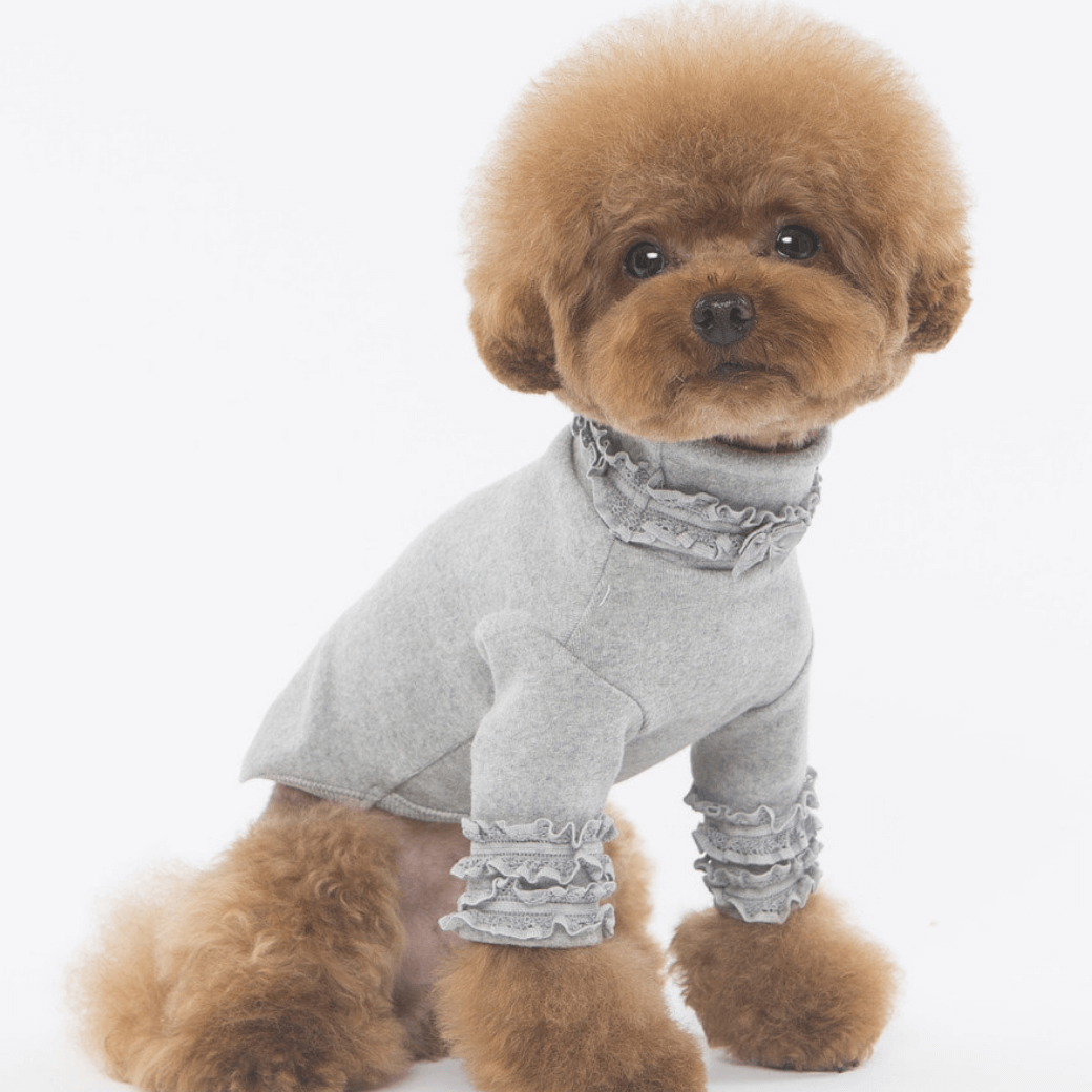 Lace Long Sleeve Turtleneck(Grey)