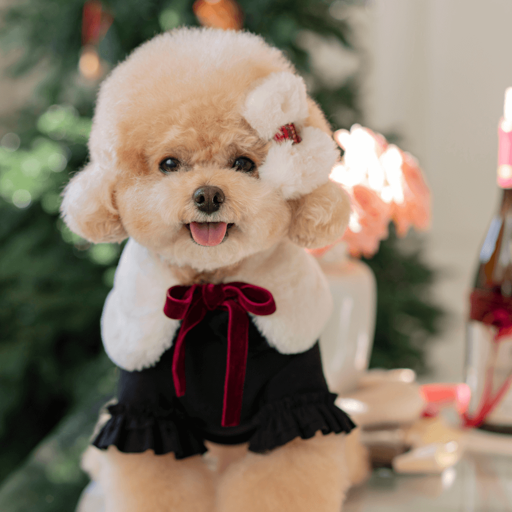 Merry Check Fur Hair Pin(2color)