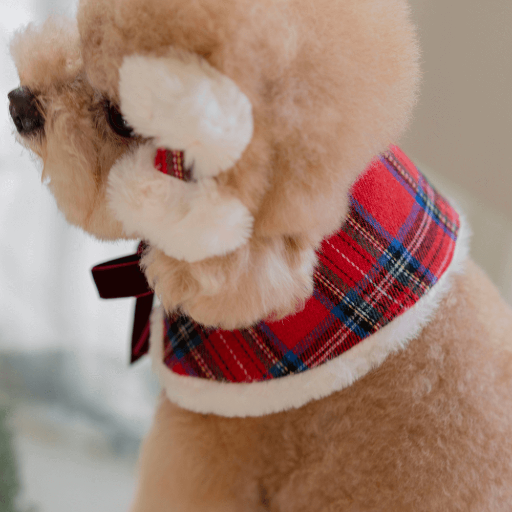 Merry Check Fur Hair Pin(2color)