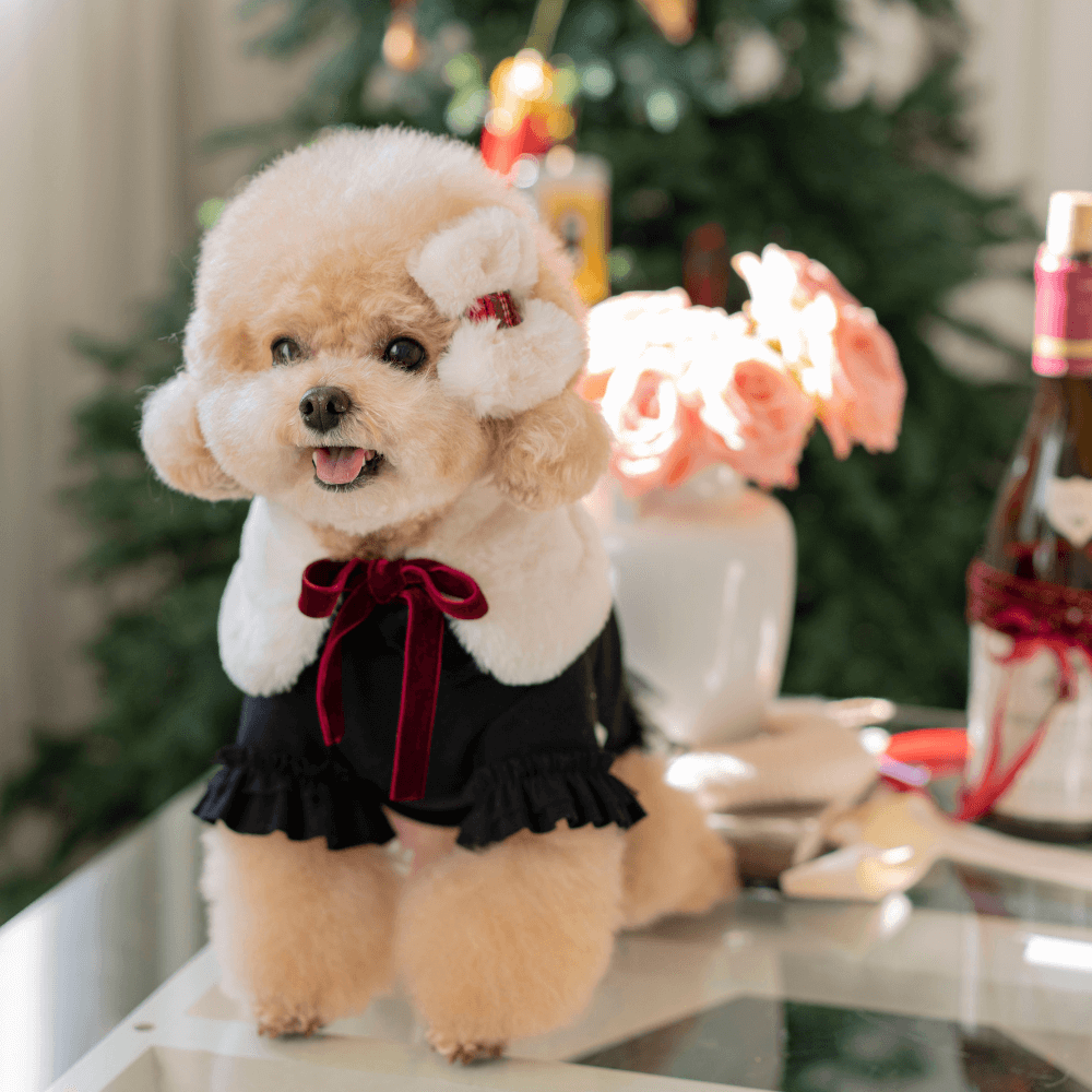 Merry Check Fur Hair Pin(2color)