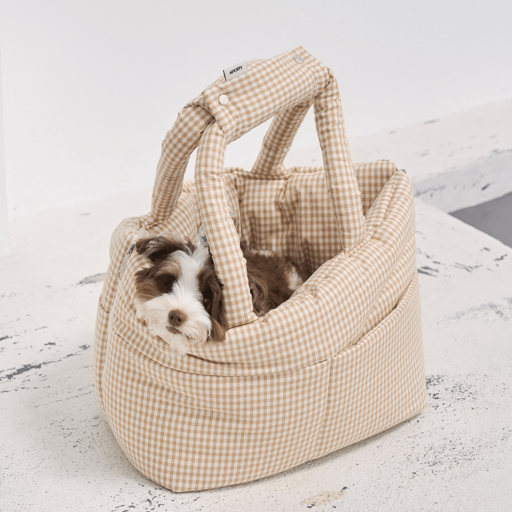 【9/9 20:00-】wide bag - plaid beige(APERTY)