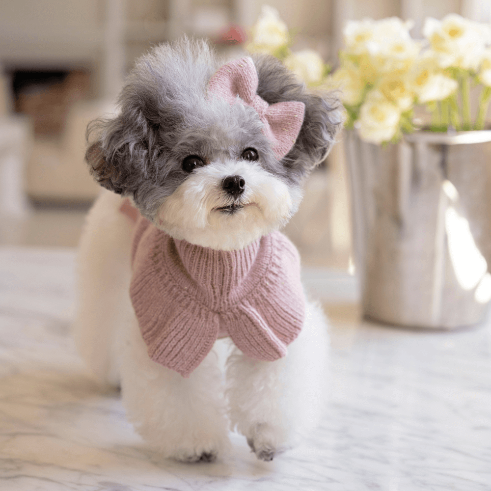 Glitter Frill Knit(Dusty Pink)