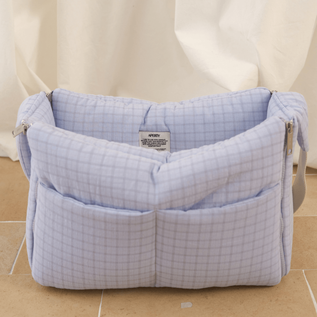 【予約】open bag - check blue(APERTY)