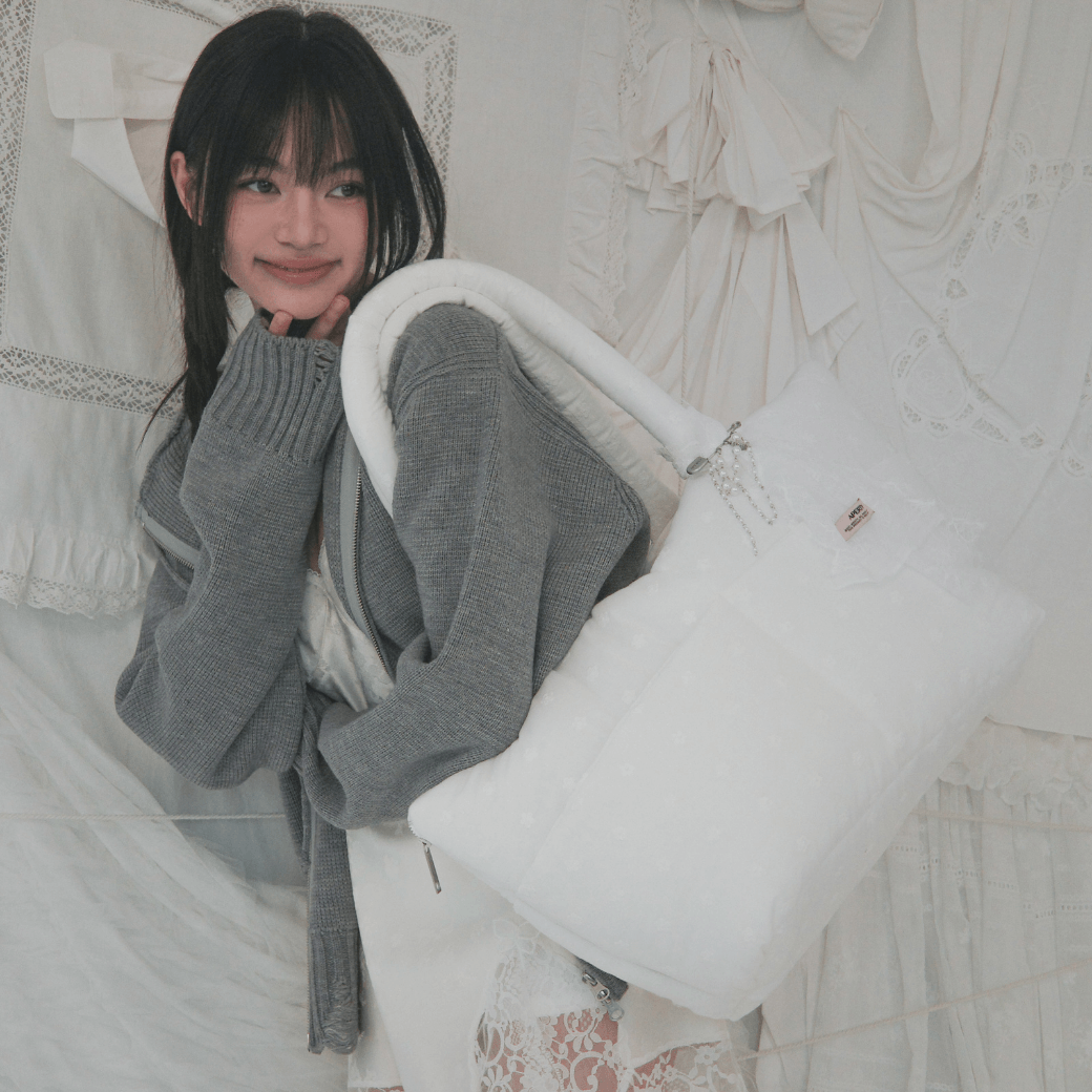 wide bag - white flower(APERTY)