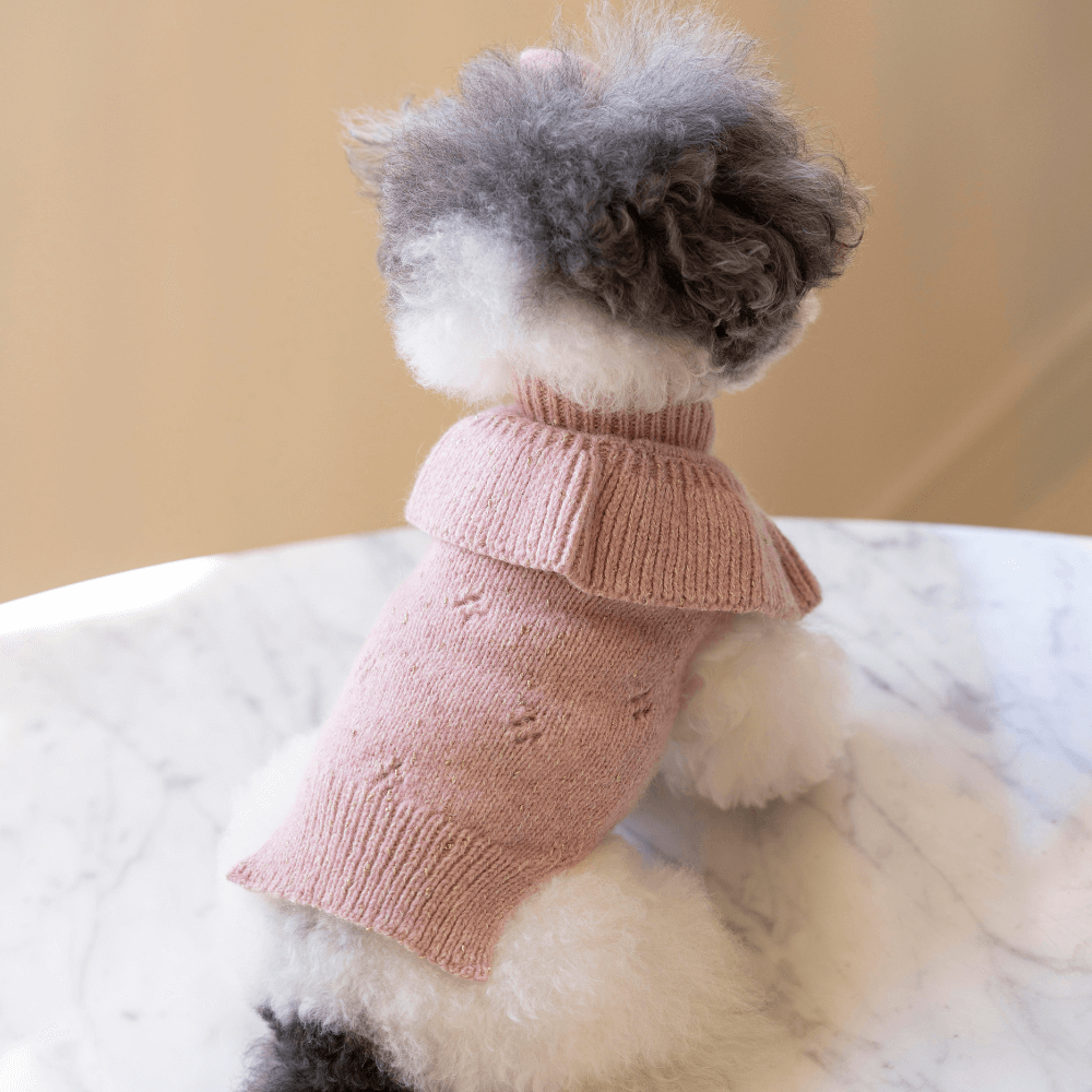 Glitter Frill Knit(Dusty Pink)