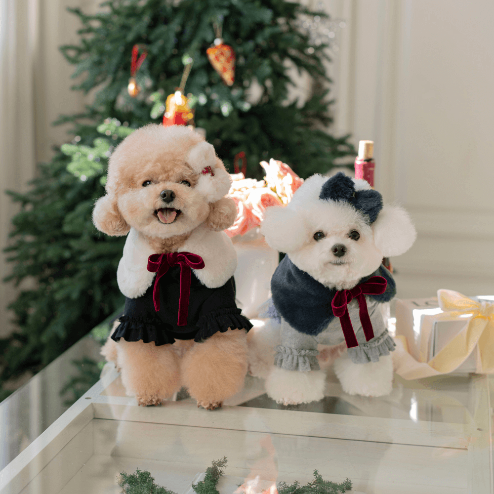 Merry Check Fur Cape(Red)