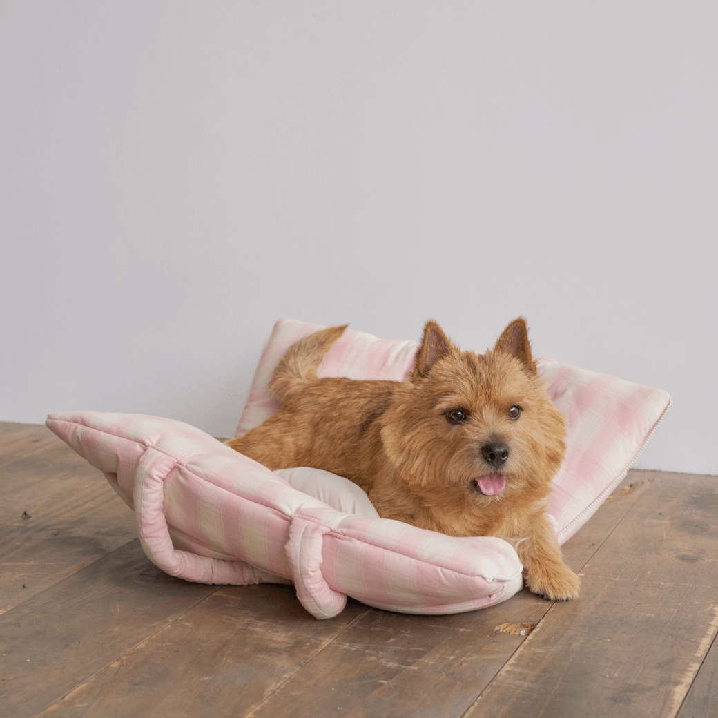 APERTY wide bag tartan pink