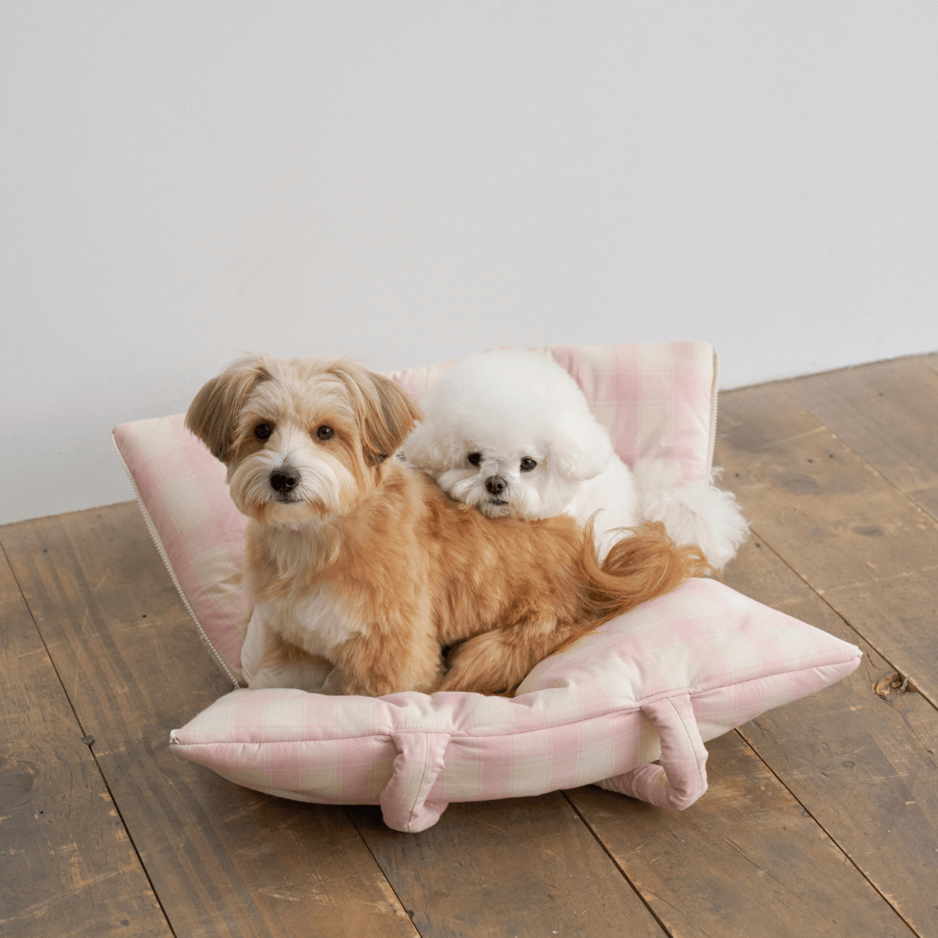 APERTY wide bag tartan pink