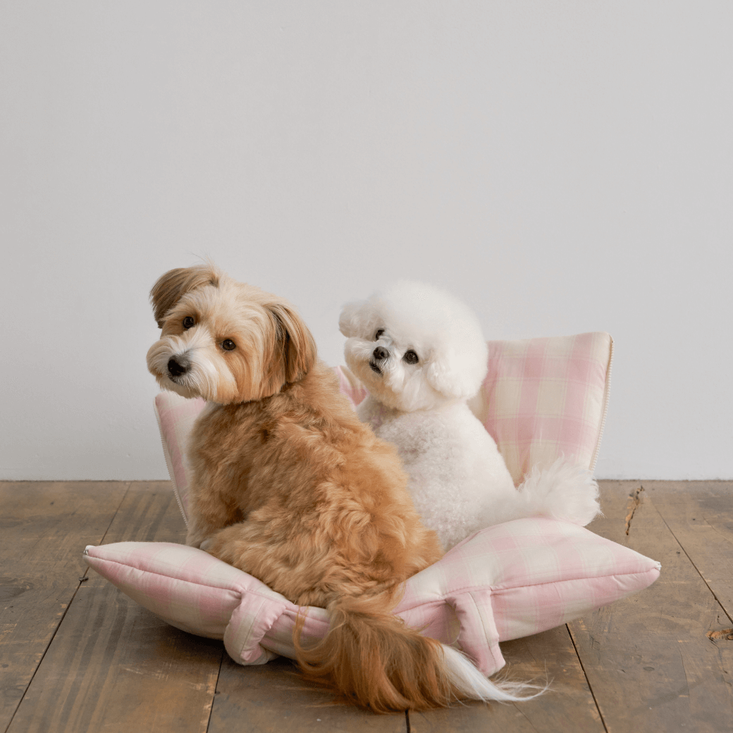 APERTY wide bag tartan pink