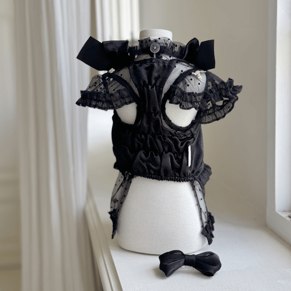 Shiny Ribbon Bustier(Shimmer Black)