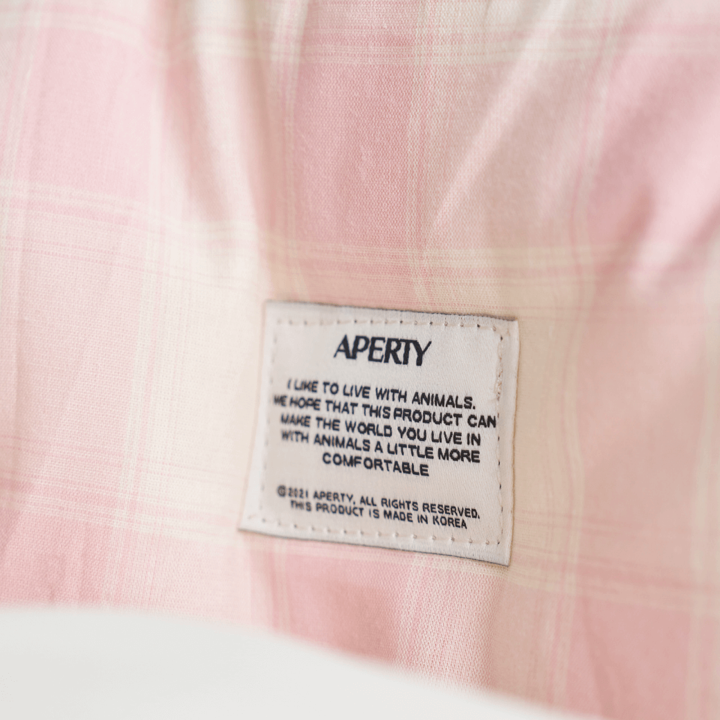 APERTY wide bag tartan pink