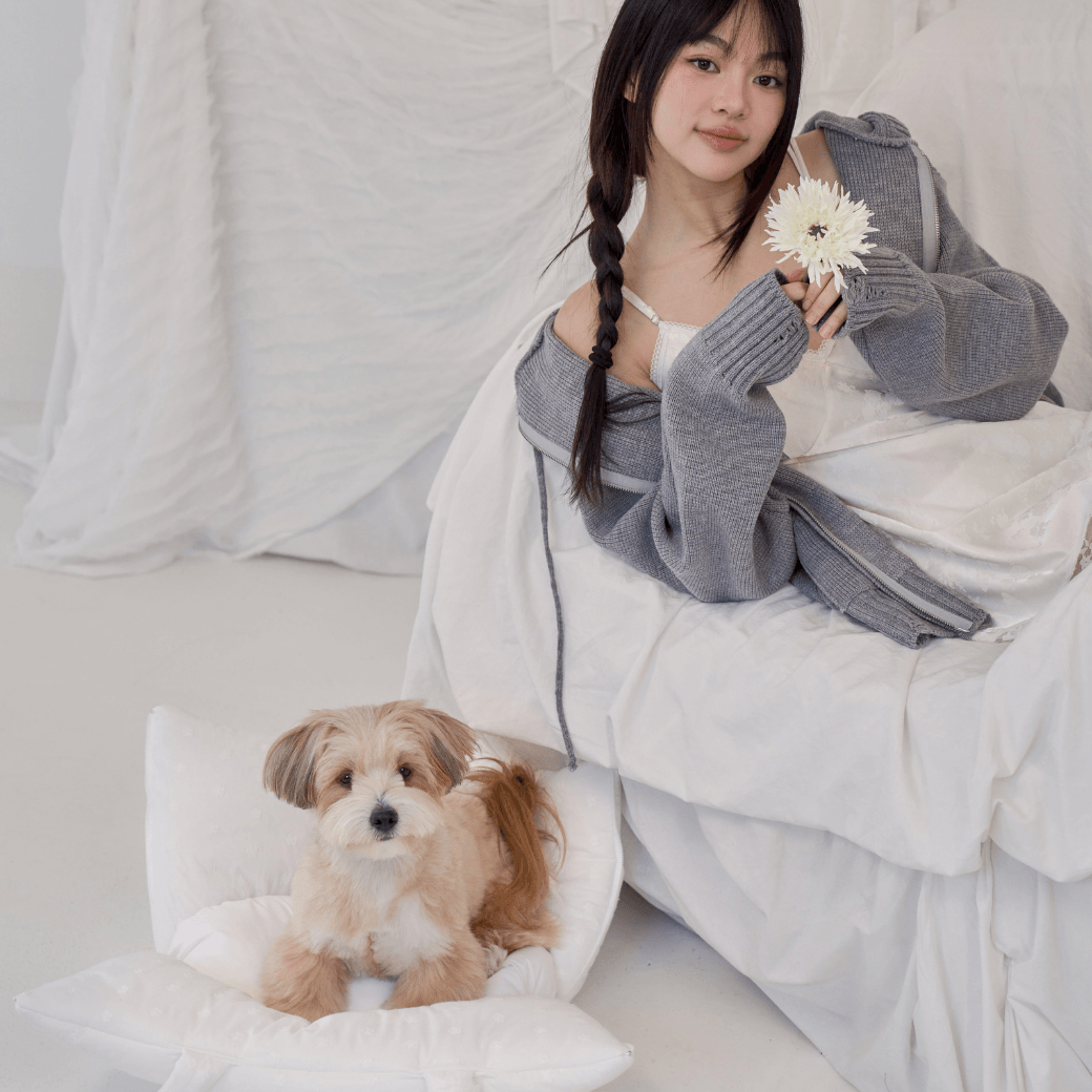wide bag - white flower(APERTY)