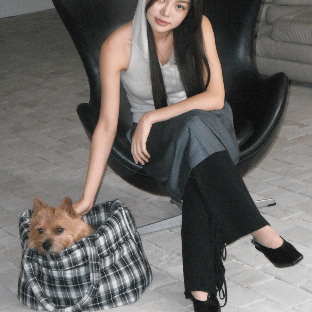 APERTY wide bag tartan brack