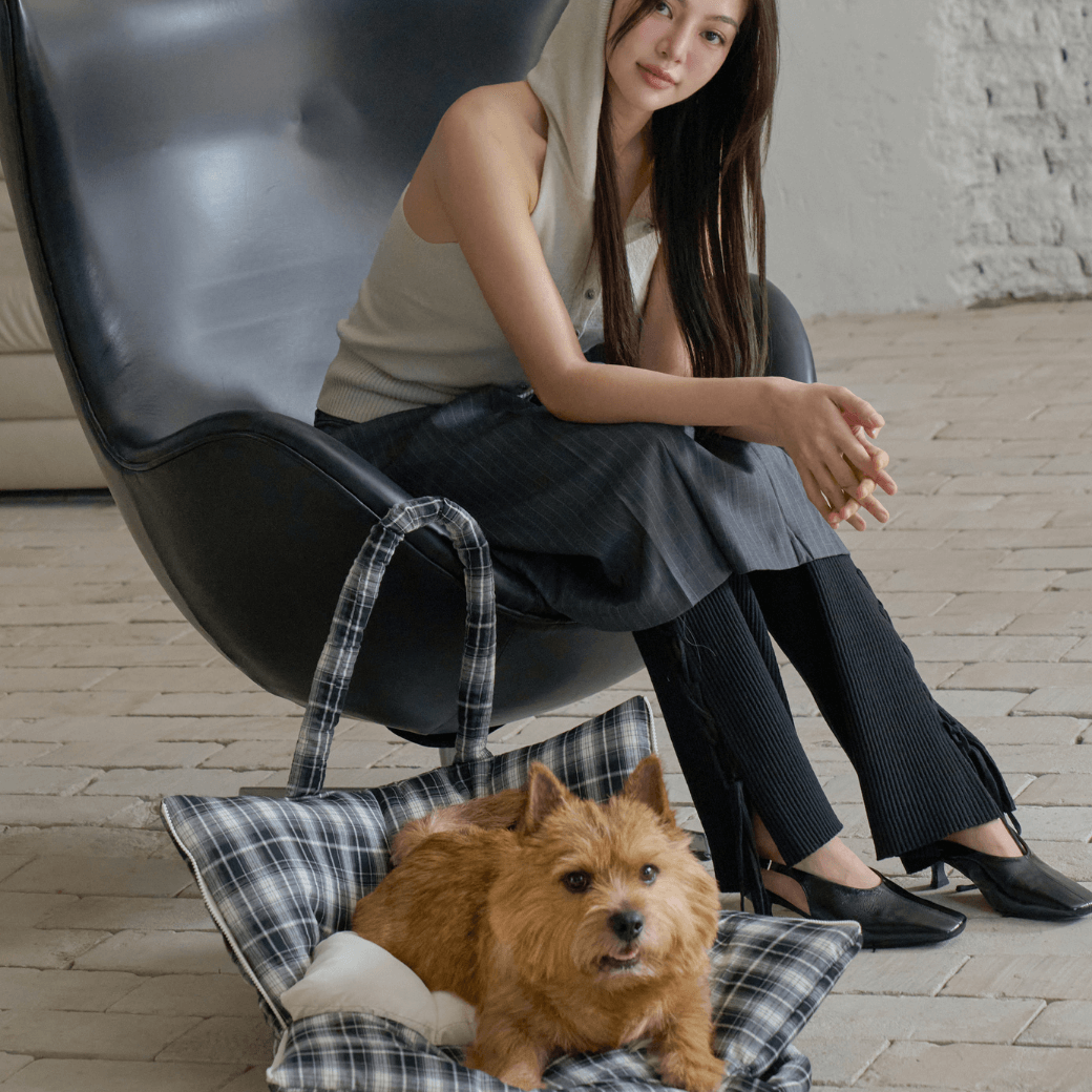 APERTY wide bag tartan black