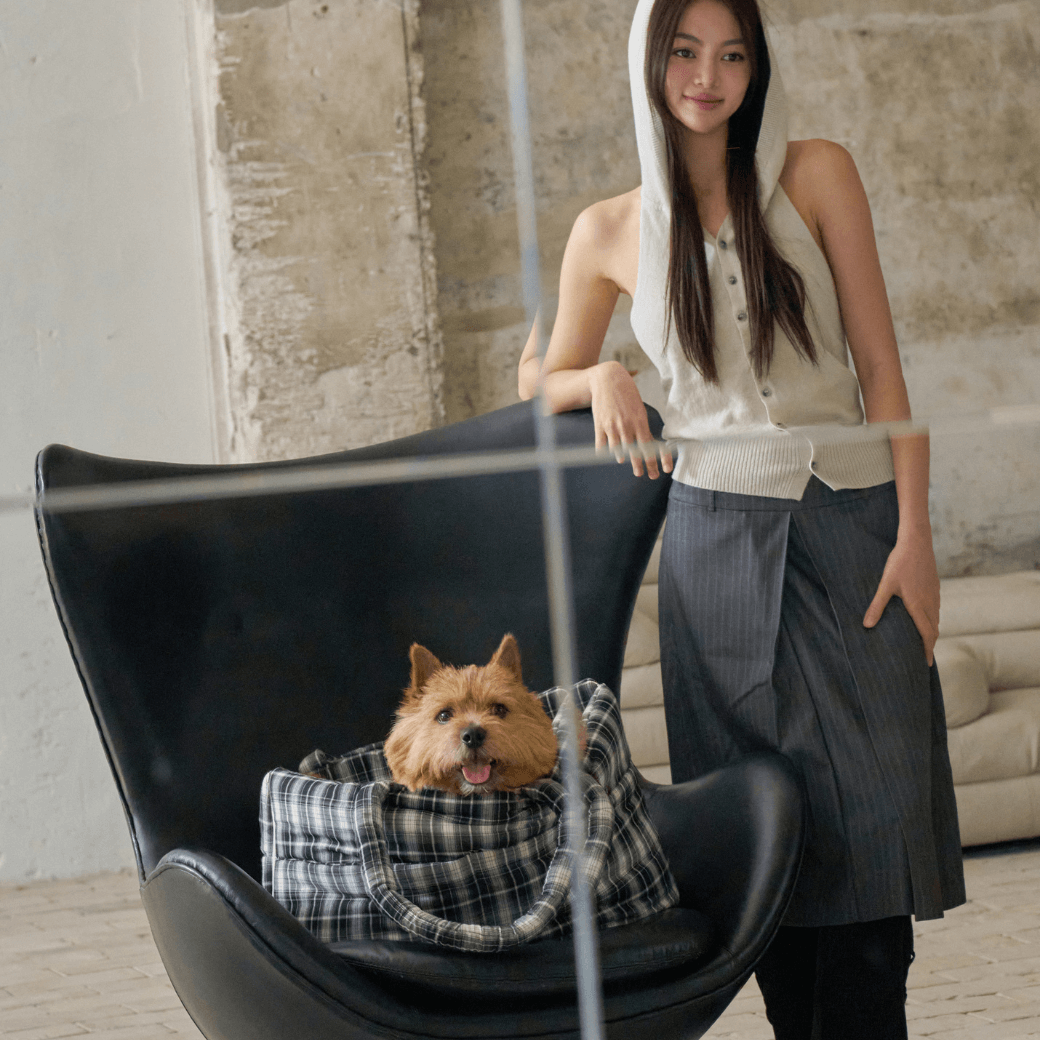 APERTY wide bag tartan black